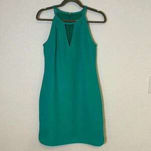 Banana Republic Green Sleeveless High Neckline Sexy Peekaboo Bust Dress Size 2